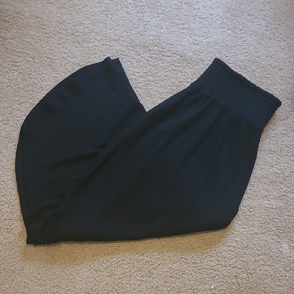 Cato Black Ribbed Knit Maxi Skirt